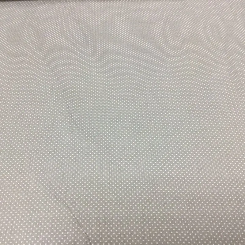 Bavlnená látka Biele bodky 2mm na svetlošedom podklade