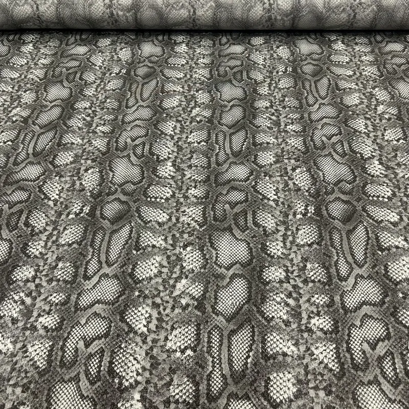 Viskóza, Látky metráž - Elastická viskóza vzorovaná - hadí vzor šedá