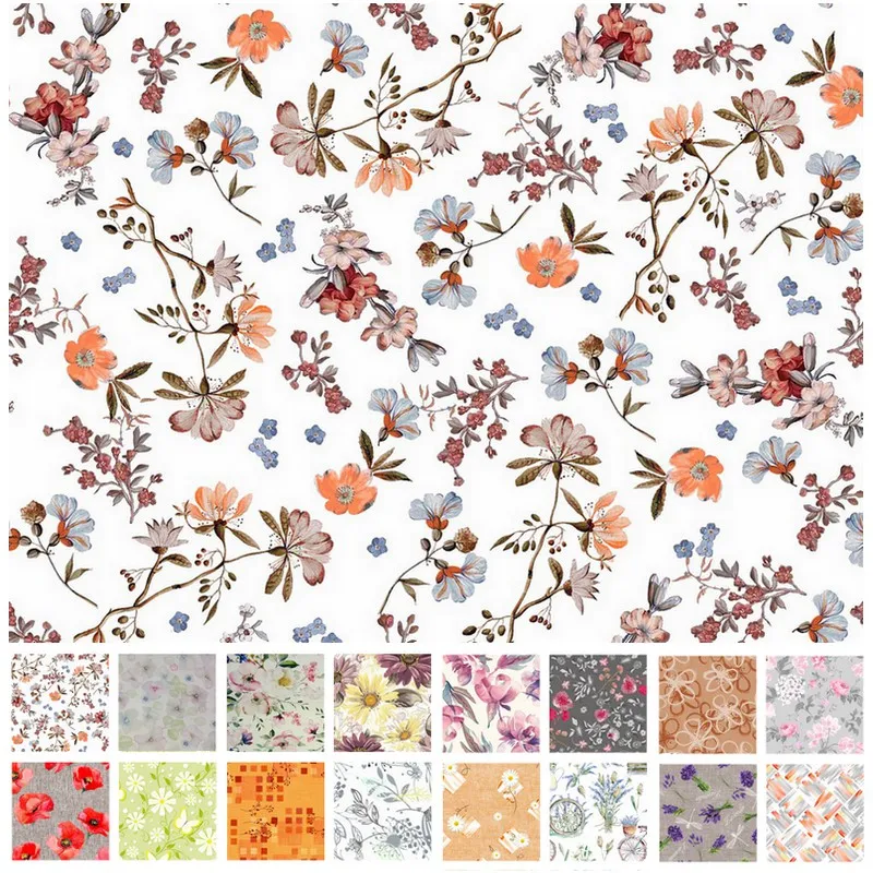 Teflónové obrusy, Obrusy na stoly, Bytový textil a dekorácie - Obrus odolný voči škvrnám 120x140 cm Kvety na bielom