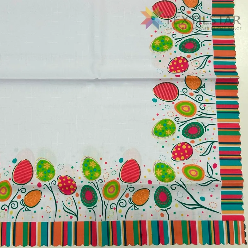 Teflónové obrusy, Bytový textil a dekorácie, Veľkonočné teflónové obrusy - Obrus odolný voči škvrnám 120x140 cm Veľkonočné kraslice