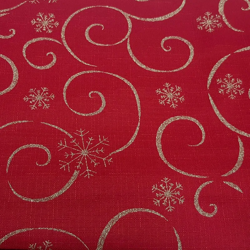 Teflónové obrusy, Bytový textil a dekorácie, Obrusy na stoly, Vianočné obrusy - Obrus odolný voči škvrnám 140x160 cm vianočný červený