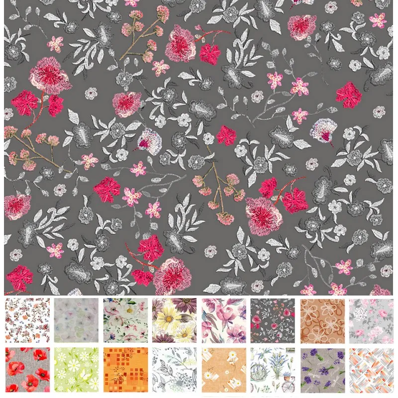 Teflónové obrusy, Bytový textil a dekorácie, Obrusy na stoly - Obrus odolný voči škvrnám 140x180 cm Ružové a šedé kvietky