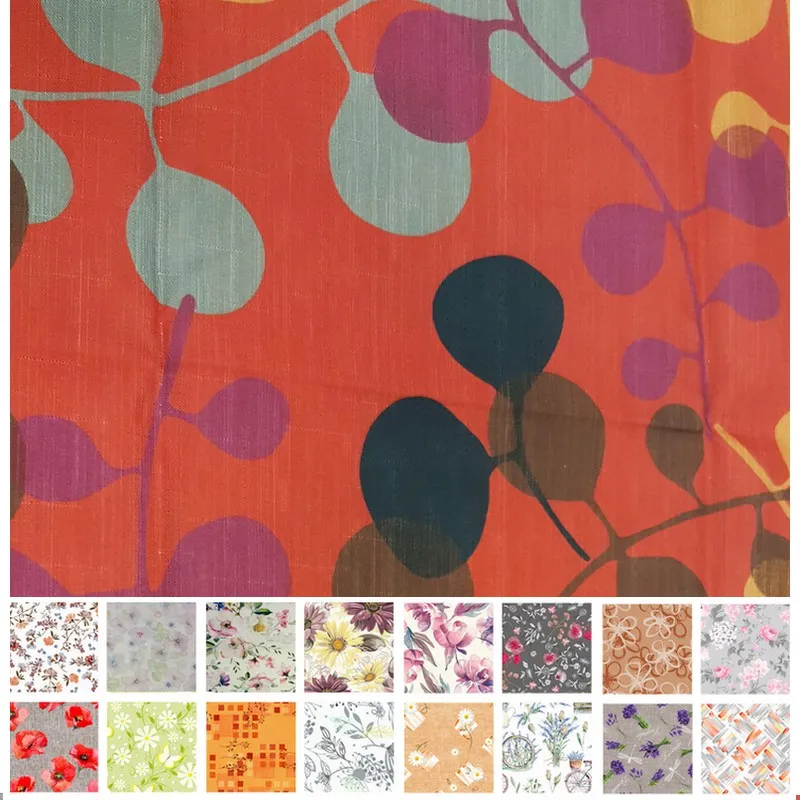 Obrusy na stoly, Bytový textil a dekorácie, Teflónové obrusy - Obrus odolný voči škvrnám priemer 150 cm listy na červenom
