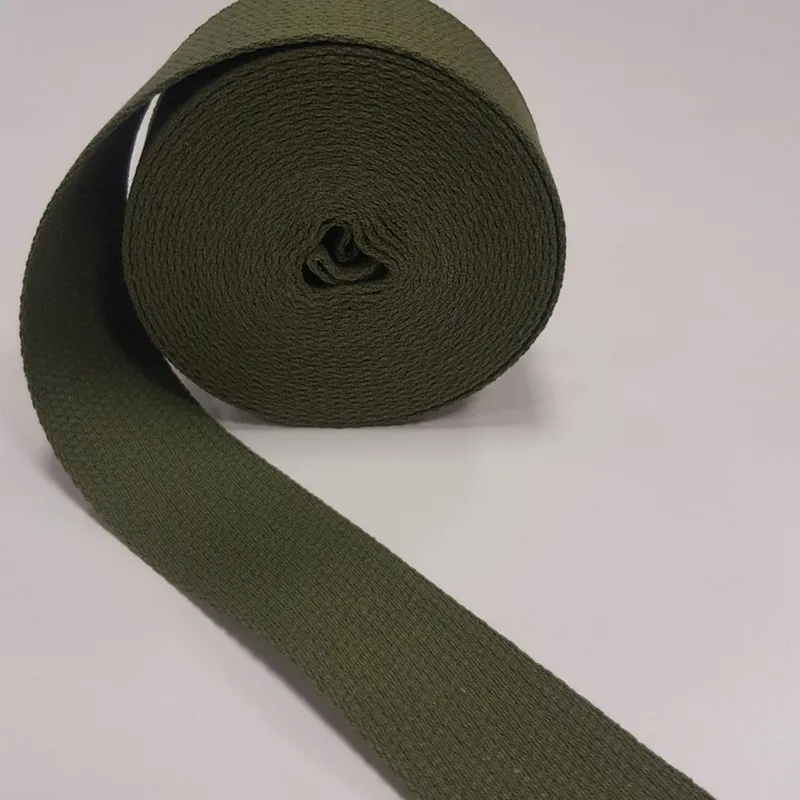 Popruhy, Galantéria - Popruh 100% bavlna-khaki zelená 30mm