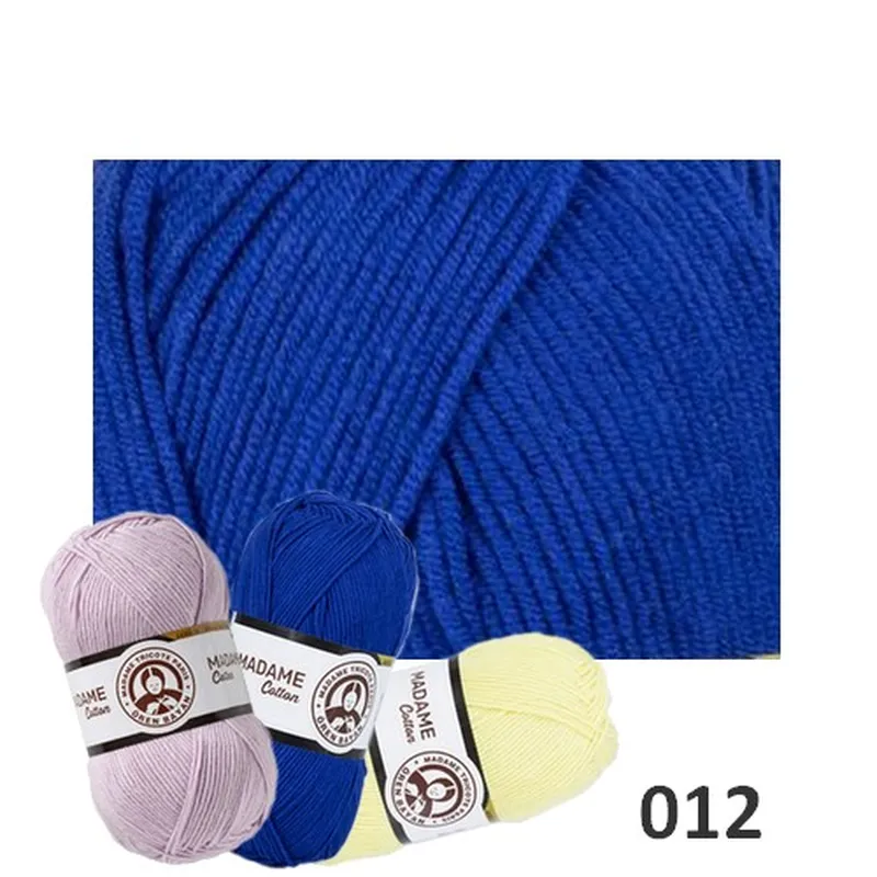 Pletacie priadze, Priadze, Madame cotton - Priadza MADAME COTTON 012 - kráľovská modrá 100g