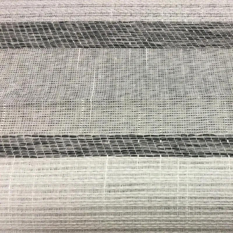 Záclony - Tkaná dekoračná záclona modré a šedé pruhy