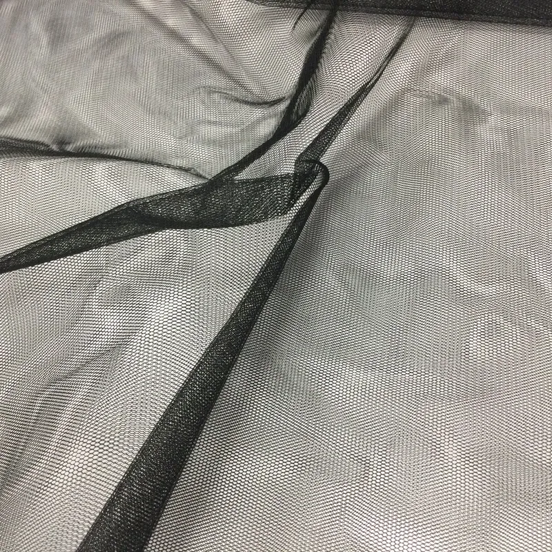 Látky, Tyl - Tyl odevný jemný čierny, šírka 160 cm