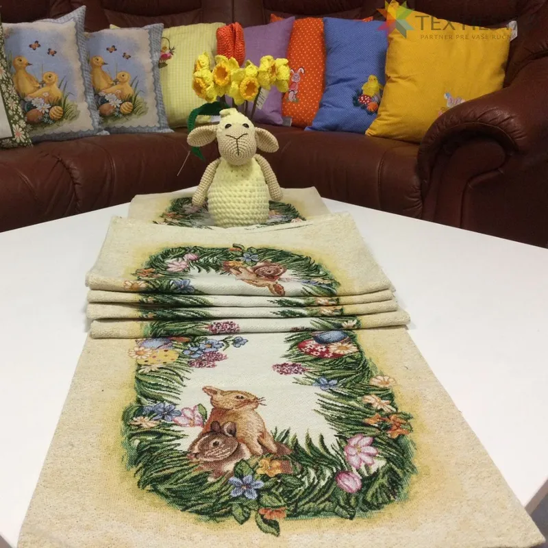 Dekoračné obrusy, behúne, Veľkonočné obrusy, Bytový textil a dekorácie - Veľkonočná gobelínová štóla na stôl 40x100