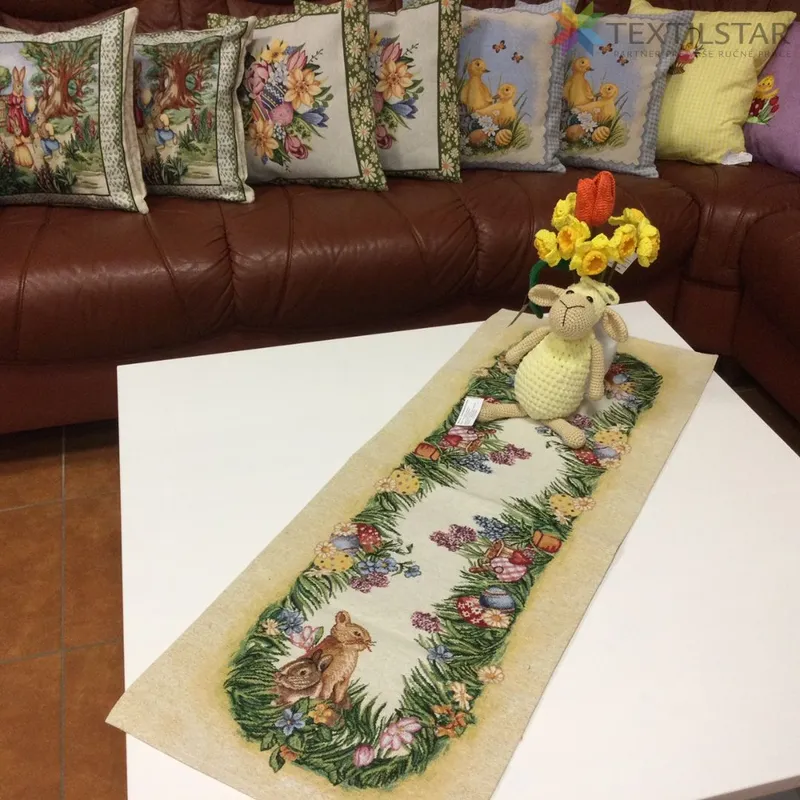 Bytový textil a dekorácie, Dekoračné obrusy, behúne, Veľkonočné obrusy - Veľkonočná gobelínová štóla na stôl 40x100